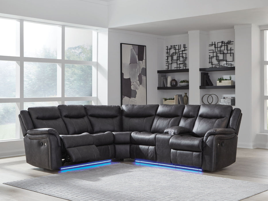 Sultan Meadow - Carbon - 2-Piece Reclining Sectional - Simple Home Plus