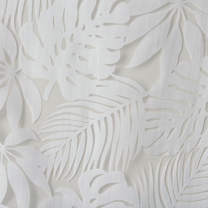 Leilani - 63" Palm Leaf Burnout Window Sheer - White - Simple Home Plus