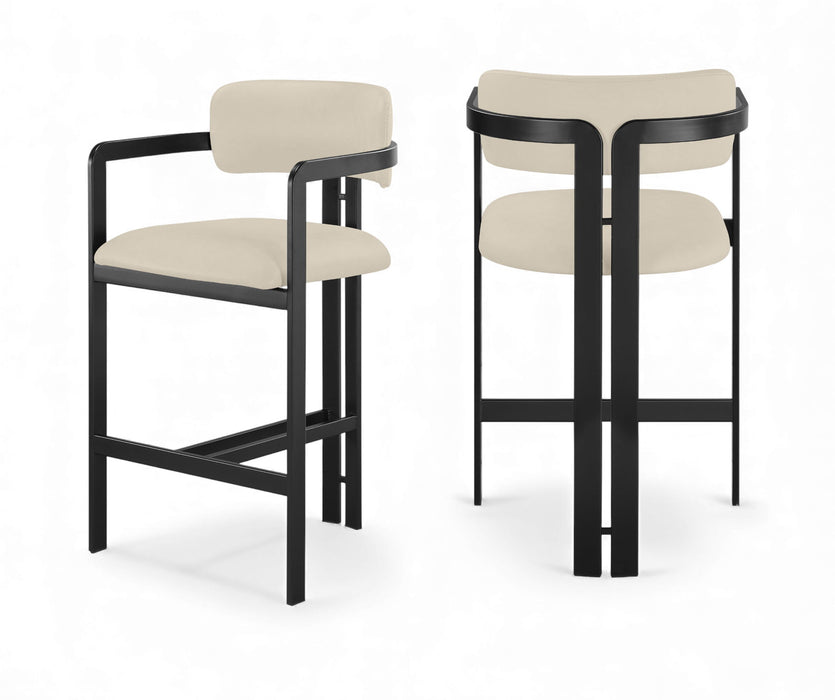 Aurum - Vegan Leather Upholstered Counter Stool With Graphite Black Base - Simple Home Plus