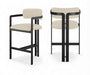 Aurum - Vegan Leather Upholstered Counter Stool With Graphite Black Base - Simple Home Plus