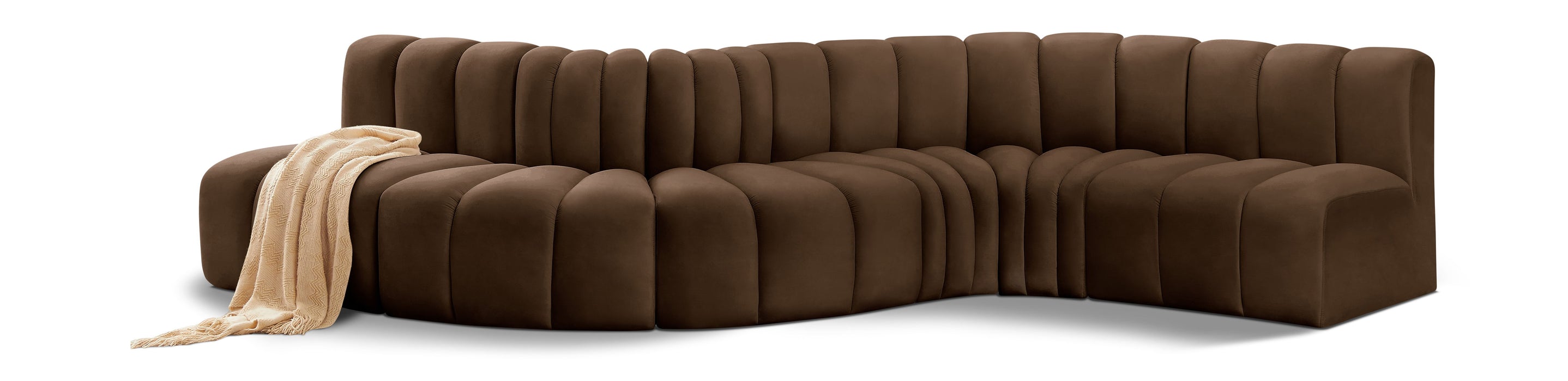 Arc - Velvet 6 Piece Curved Modular Sofa - Simple Home Plus