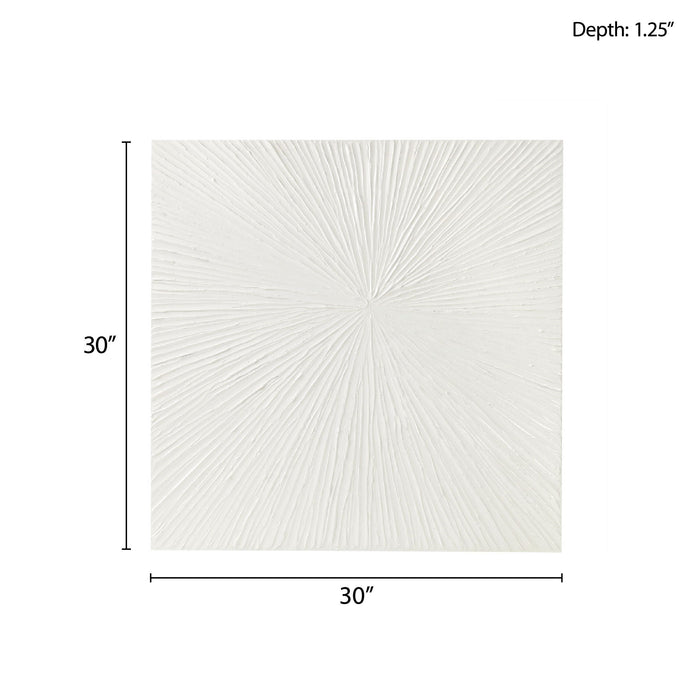 Sunburst - 100% Hand Painted Dimensional Wall Decor - White - Simple Home Plus
