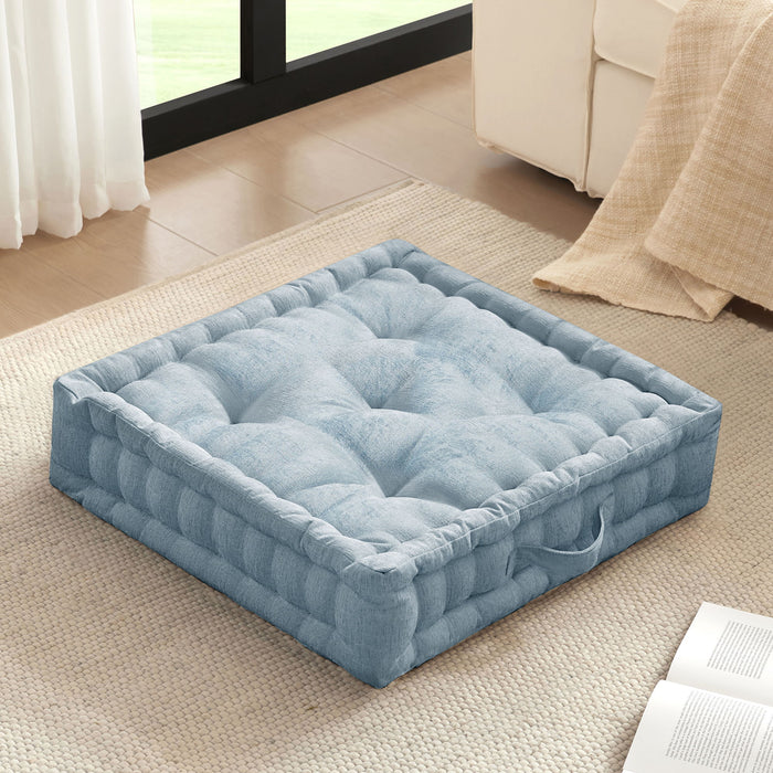 Azza - Poly Square Floor Pillow Cushion - Aqua