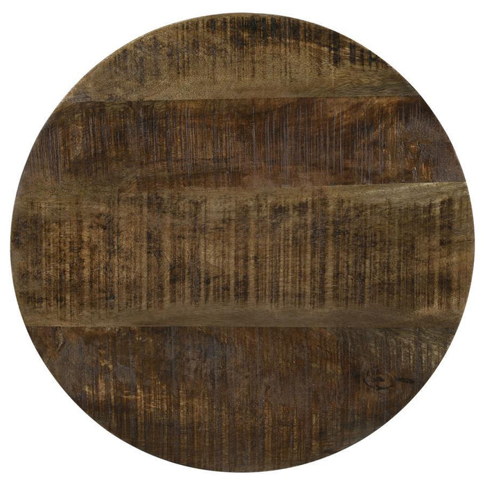 Aurora - Round Drum Base Accent Side Table - Natural And Black - Simple Home Plus