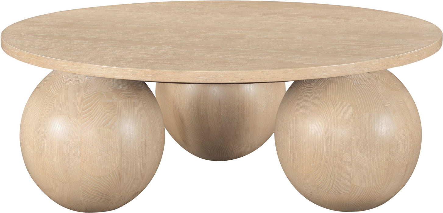 Fitch - Wood Oak Veneer Coffee Table - 3 Legs - Simple Home Plus