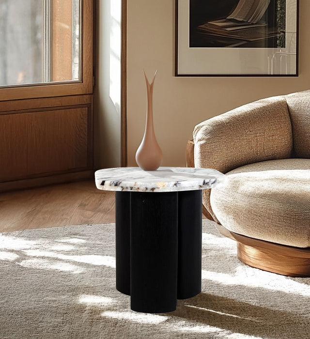 Puglia - Marble Top And Oak Wood Base Table - Simple Home Plus