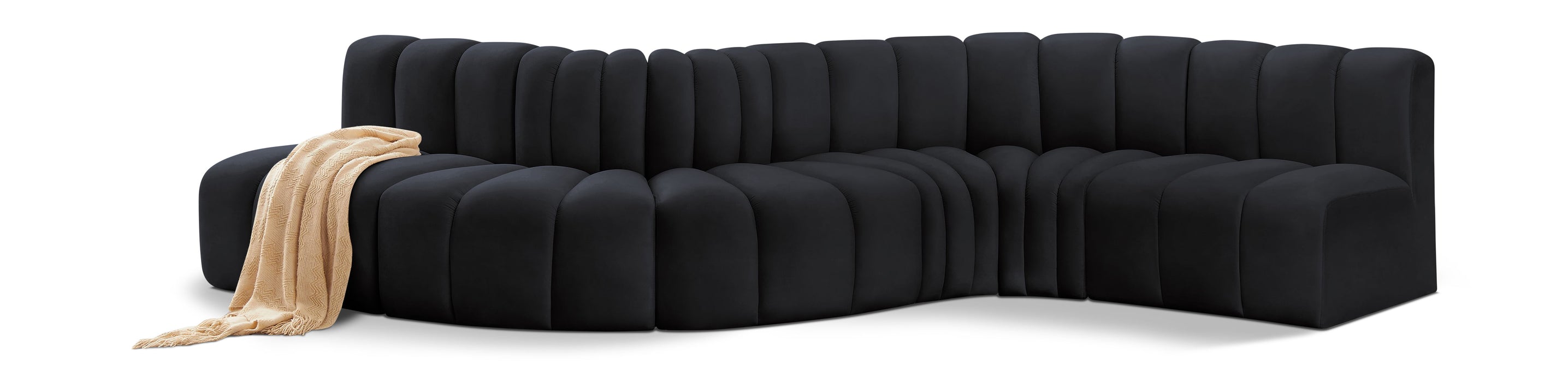 Arc - Velvet 6 Piece Curved Modular Sofa - Simple Home Plus
