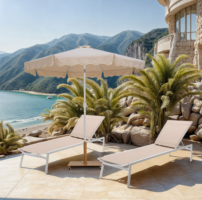 Amalfi - Aluminum Patio Umbrella - Light Brown Base / White Pole - Simple Home Plus