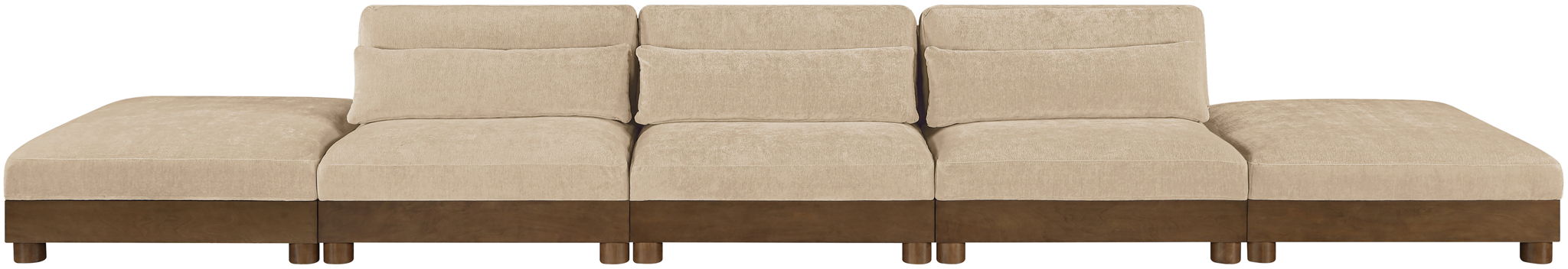 Turin - Chenille Fabric Upholstered Modular Sectional - Beige - Simple Home Plus