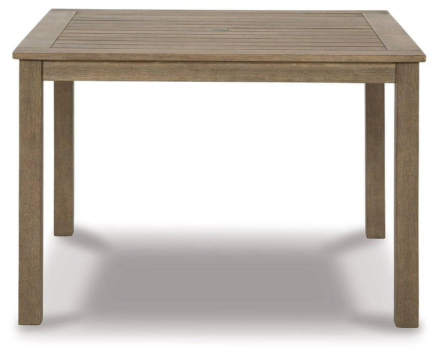 Aria Plains - Brown - Square Dining Table W/Umb Opt - Simple Home Plus