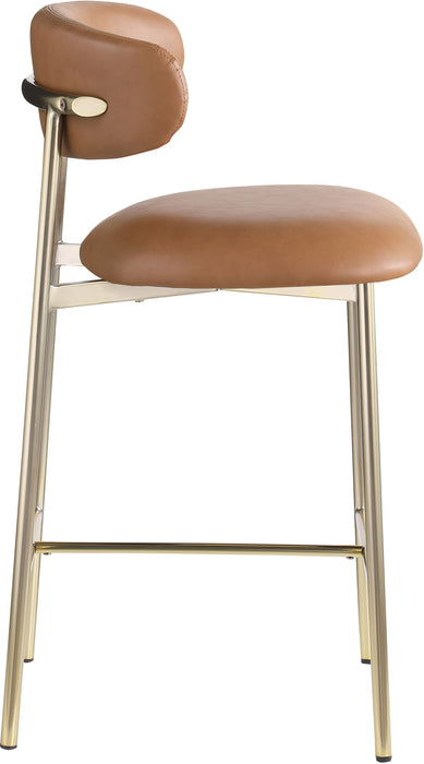 Lupita - Counter Stool With Brushed Gold Frame (Set of 2) - Simple Home Plus