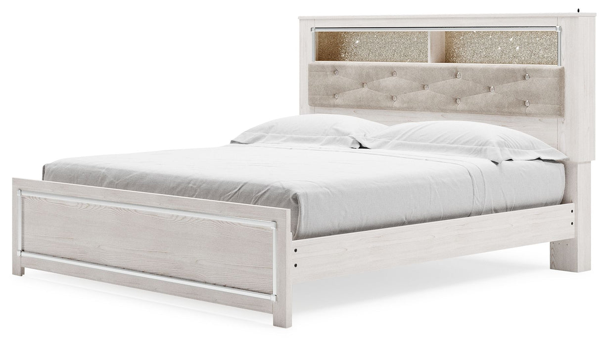Altyra - White - King Bookcase Panel Bed - Simple Home Plus