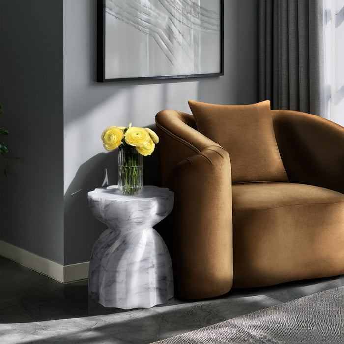 Caserta - Marble Finish Concrete End Table - Simple Home Plus