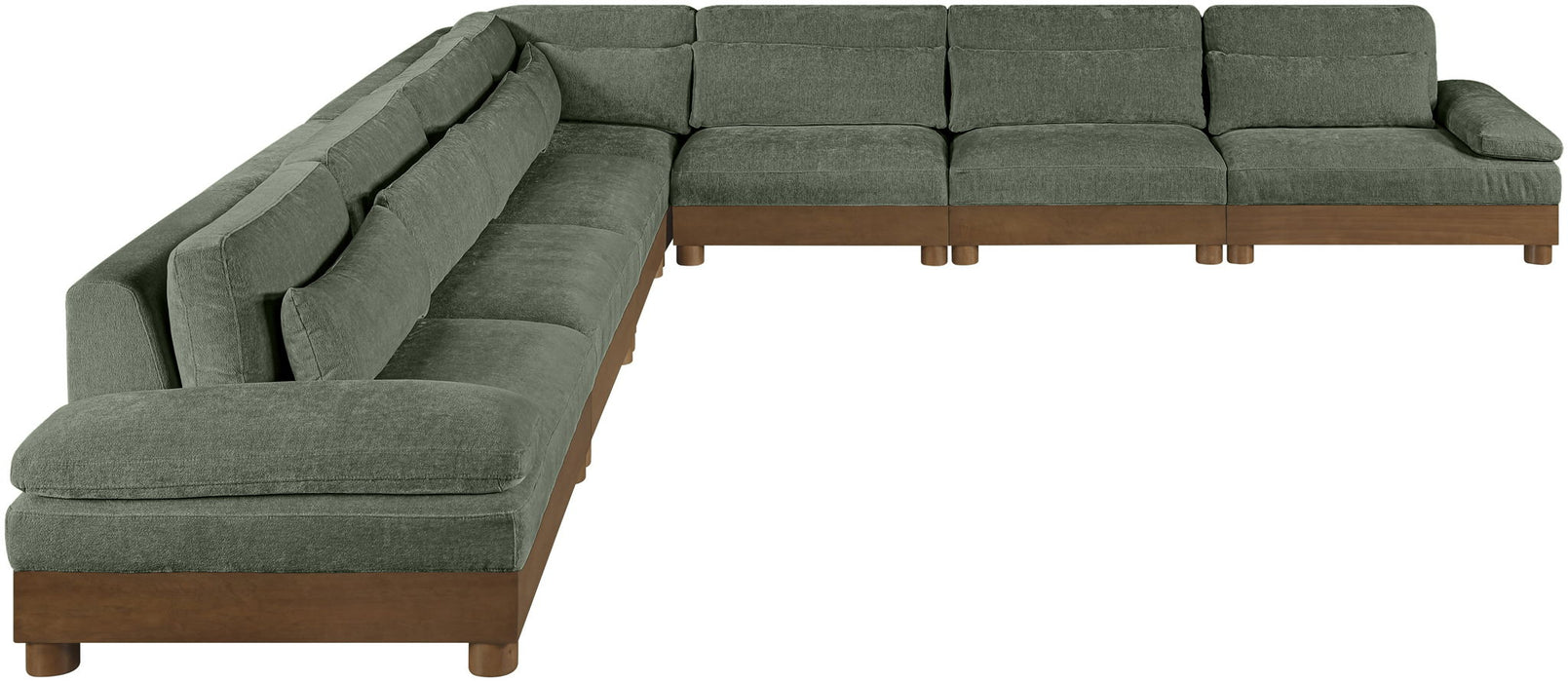 Turin - Chenille Fabric Upholstered Modular Sectional - Green - Simple Home Plus