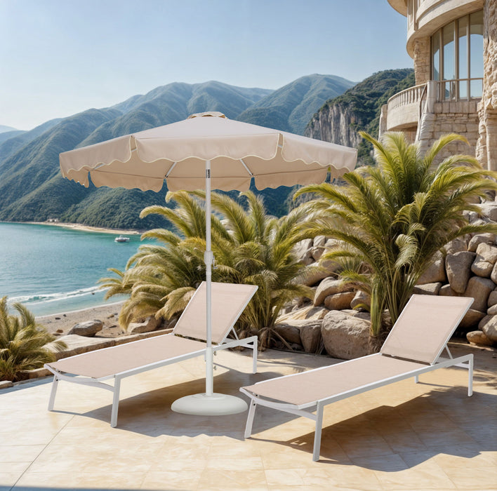 Amalfi - Patio Umbrella - White Base / White Pole - Simple Home Plus