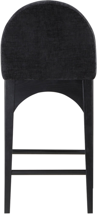 Waldorf - Chenille Stool With Black Legs