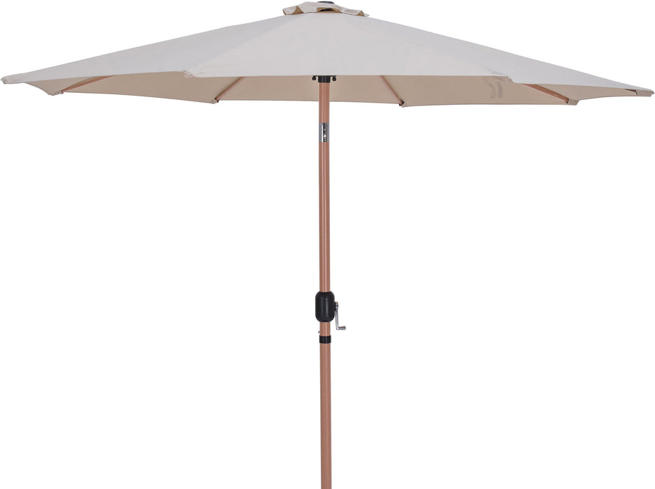 Fiji - Aluminum Patio Umbrella With Square White And Teak Base - Simple Home Plus