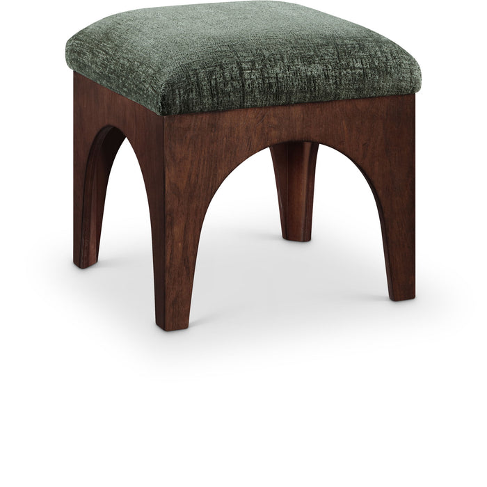 Lawson - Chenille Fabric Upholstered Ottoman - Walnut Base - Simple Home Plus