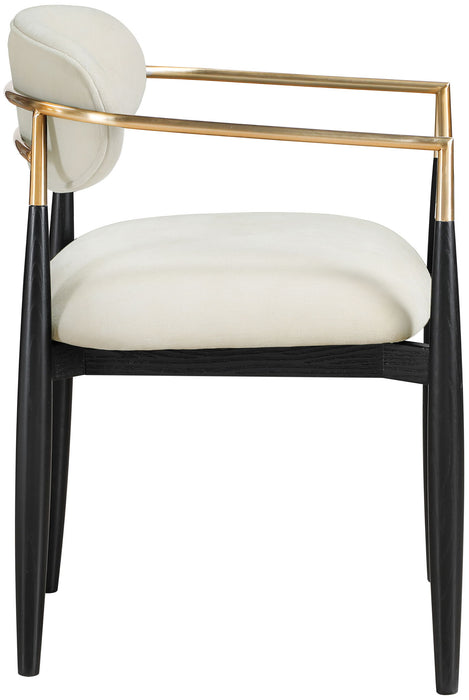 Riccio - Fabric Dining Arm Chair (Set of 2) - Black And Gold Frame - Simple Home Plus