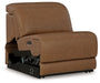 Magic Man - Power Armless Recliner With Adj Headrest - Caramel - Simple Home Plus