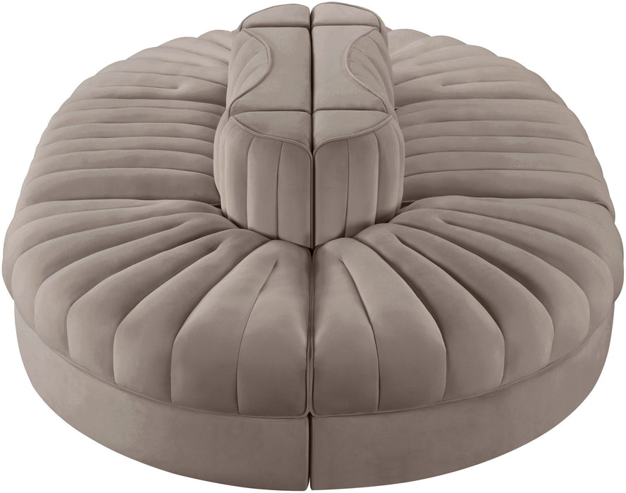 Rummi - Oval Velvet Performance Fabric Upholstered 6 Piece Modular Sectional - Simple Home Plus