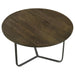 Yaritza - Round Mango Wood Coffee Table - Natural And Gunmetal - Simple Home Plus