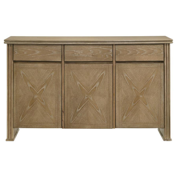 Adina - 2-Door Sideboard Server - Distressed Light Brown - Simple Home Plus