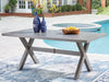 Half Moon Beach - Rectangular Dining Table With Umbrella Option - Gray - Simple Home Plus