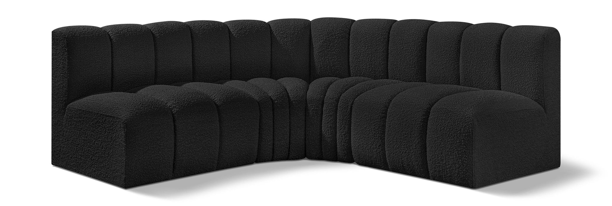 Arc - Boucle Fabric 4 Piece Corner Modular Sofa - Simple Home Plus