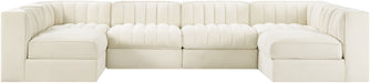 Rummi - Armless Velvet Performance Fabric Upholstered 6 Piece Modular Sectional - Simple Home Plus