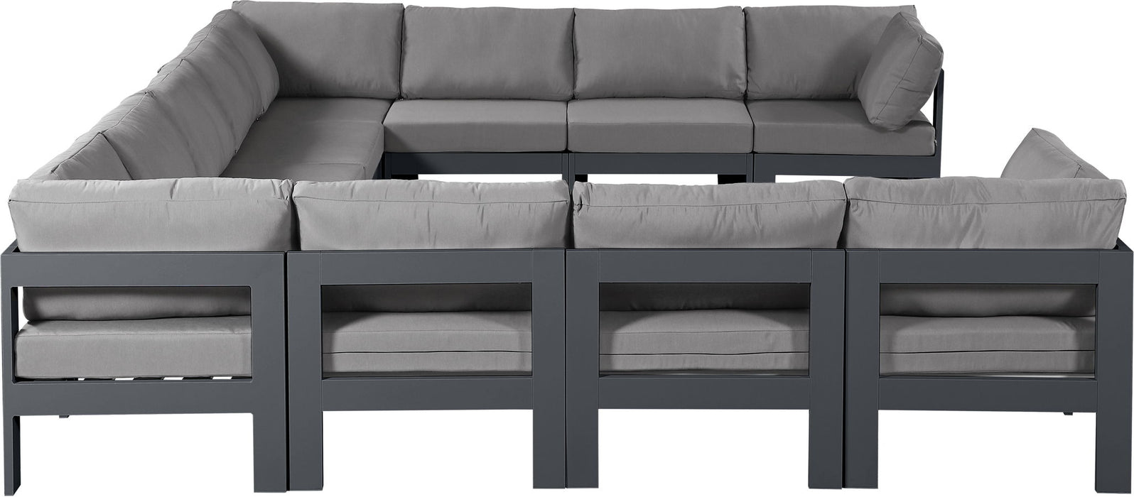Nizuc - Outdoor Patio 11 Piece Modular Sectional With Gray Frame - Simple Home Plus