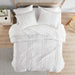 Porter - King Soft Washed Pleated Duvet Cover Set - White - Simple Home Plus
