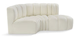 Arc - Faux Leather 3 Piece Modular L-Shaped Sofa - Simple Home Plus