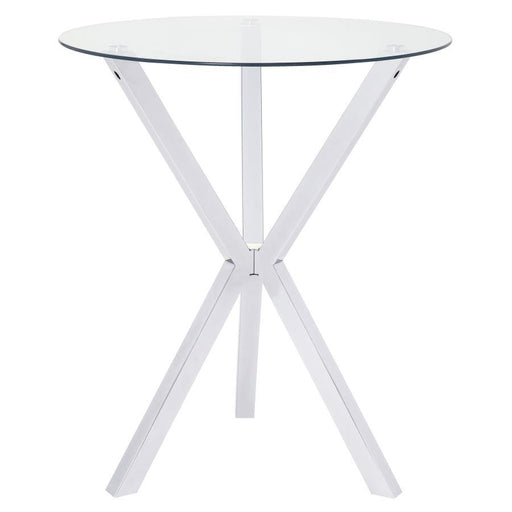 Denali - Round Glass Top Bistro Bar Table - Chrome - Simple Home Plus