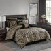 Odette - 8 Piece Queen Comforter Set - Black - Simple Home Plus