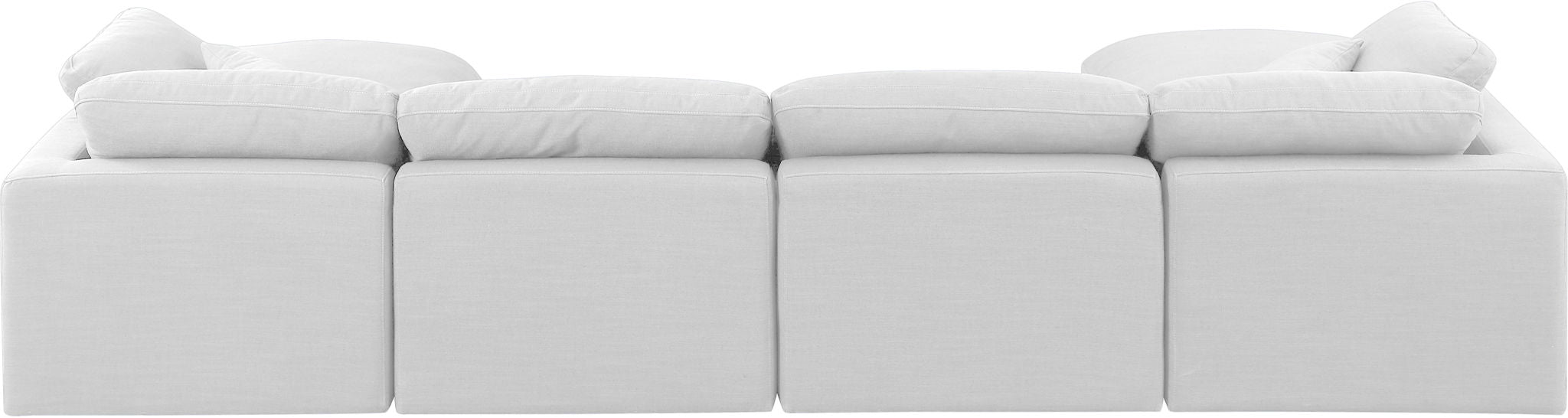 Indulge - Linen 6 Piece Modular Double Chaise Sectional - White - Simple Home Plus