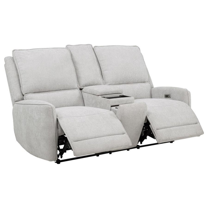 Sylmar - Chenille Upholstered Power Reclining Loveseat - Dove Gray - Simple Home Plus