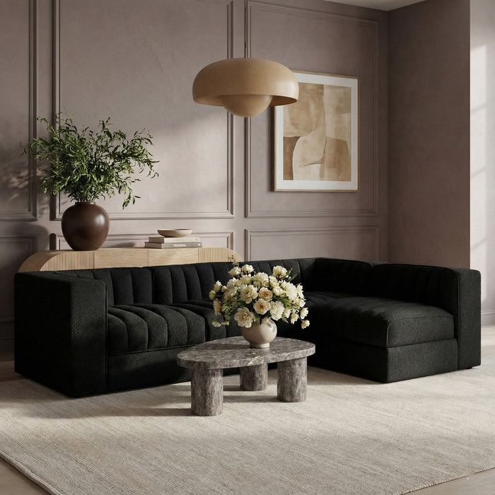 Rummi - Velvet Performance Fabric Upholstered 4 Piece Modular Sectional - Simple Home Plus
