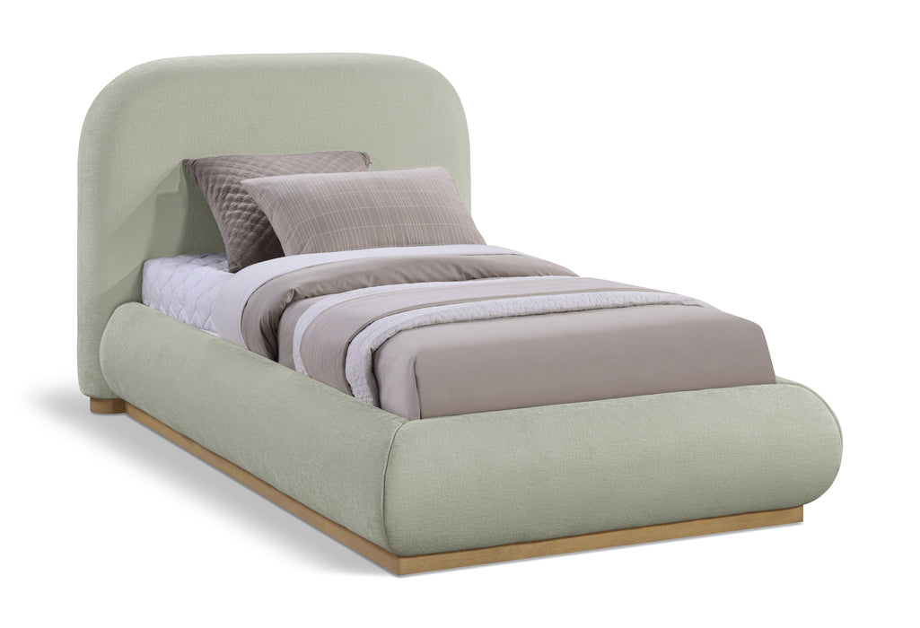 Vaughn - Chenille Bed With Natural Base - Simple Home Plus