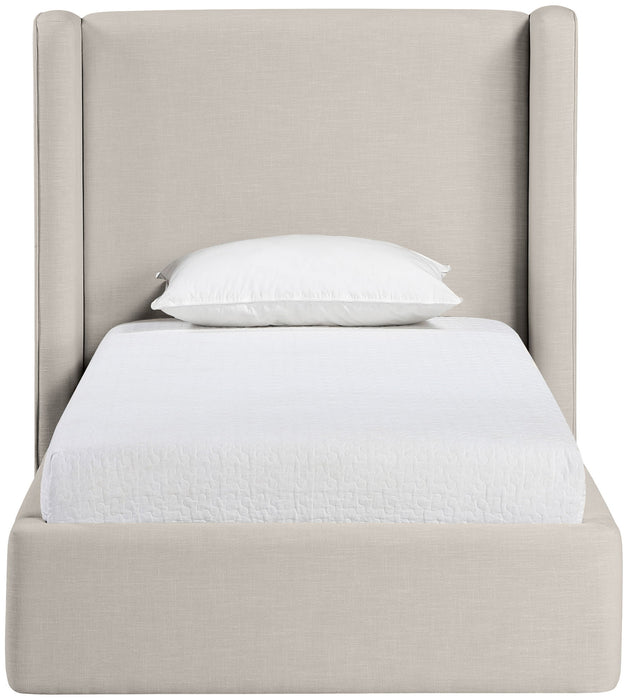 Kendall - Linen Textured Fabric Upholstered Bed - Simple Home Plus