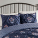 Marfa - 4 Piece Pintuck Comforter Set With Throw Pillow - Navy - Simple Home Plus
