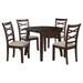 Barton - 5 Piece Round Wood Dining Table Set - Dark Brown - Simple Home Plus