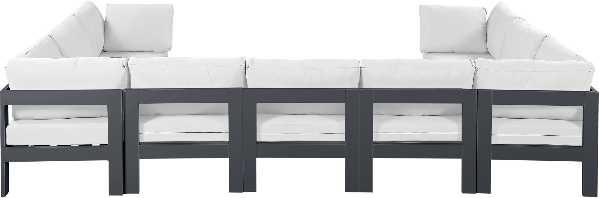 Nizuc - Outdoor Patio 9 Piece Modular Sectional With Gray Frame - Simple Home Plus