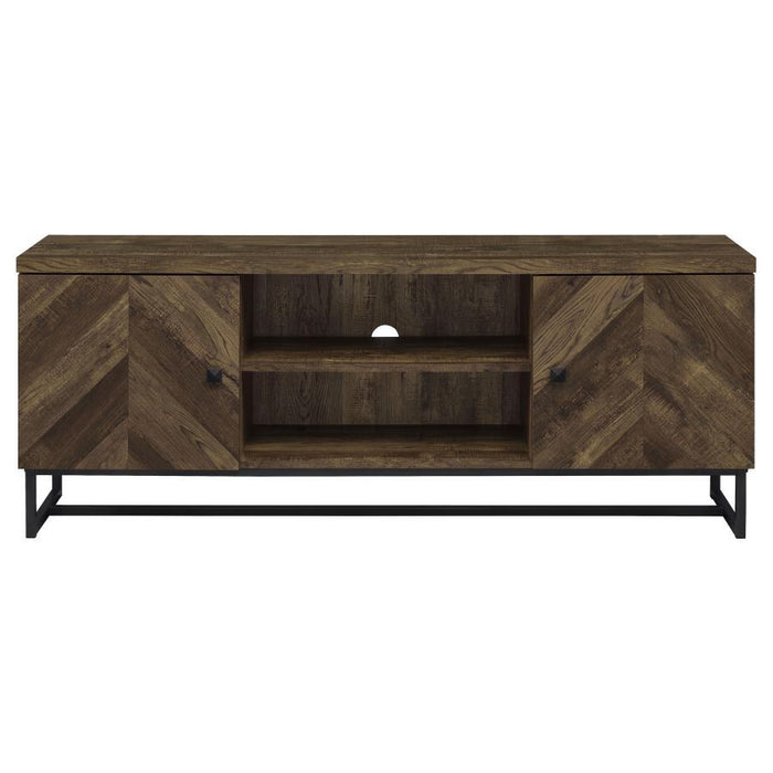 Myles - 2 Door Engineered Wood TV Stand - Rustic Oak - Simple Home Plus