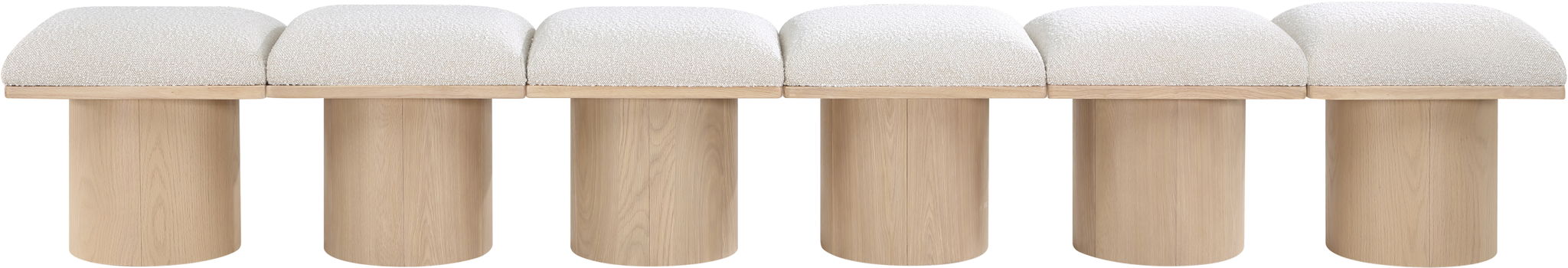 Pavilion - 6 Piece Modular Bench With Natural Base - Simple Home Plus
