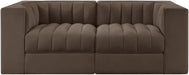 Rummi - Velvet Performance Fabric Upholstered 2 Piece Modular Loveseat - Simple Home Plus