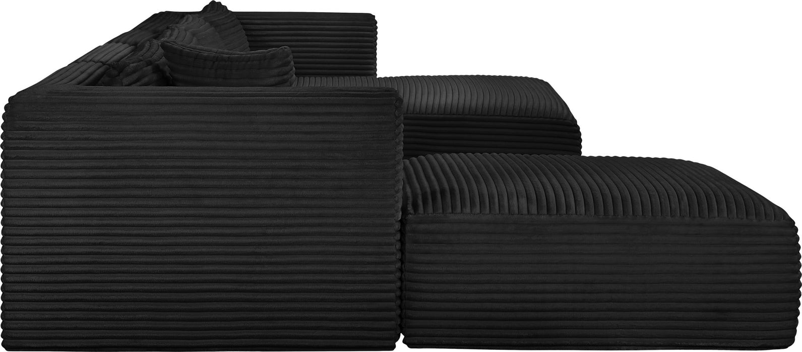 Shaggy - 5 Piece Modular Sectional With Chaise And Ottoman - Simple Home Plus