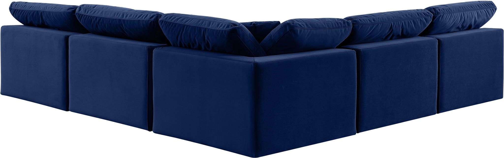 Comfy - 5 Piece Velvet Modular Corner Armless Sectional - Simple Home Plus