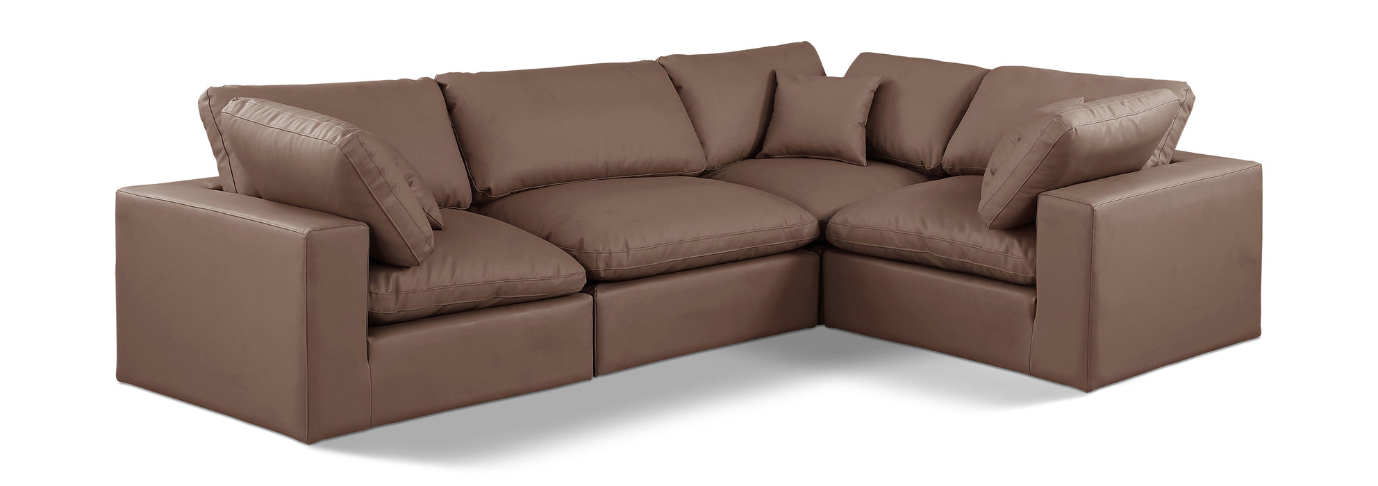Comfy - 4 Piece Faux Leather Modular Sectional - Simple Home Plus