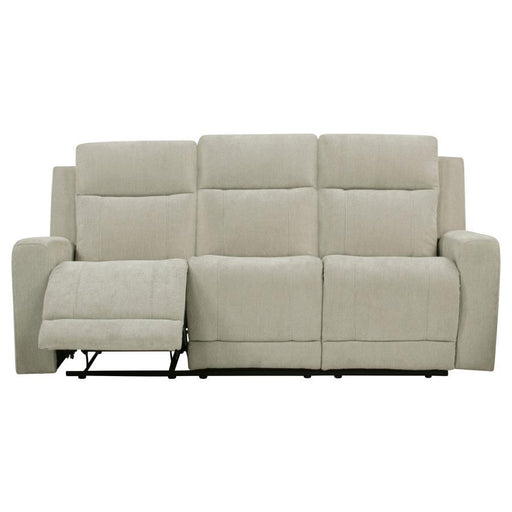Kennett - Chenille Upholstered Power Reclining Sofa - Ivory - Simple Home Plus